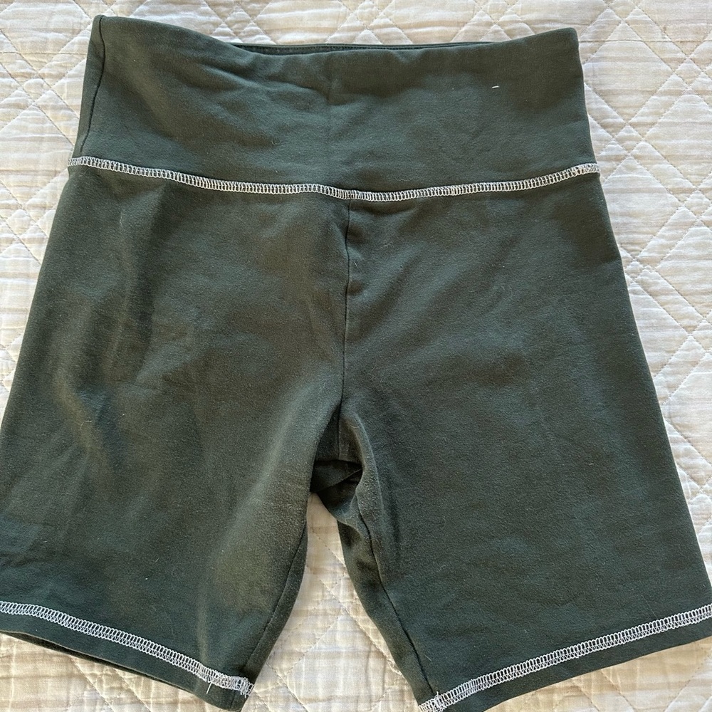 Olive green biker shorts